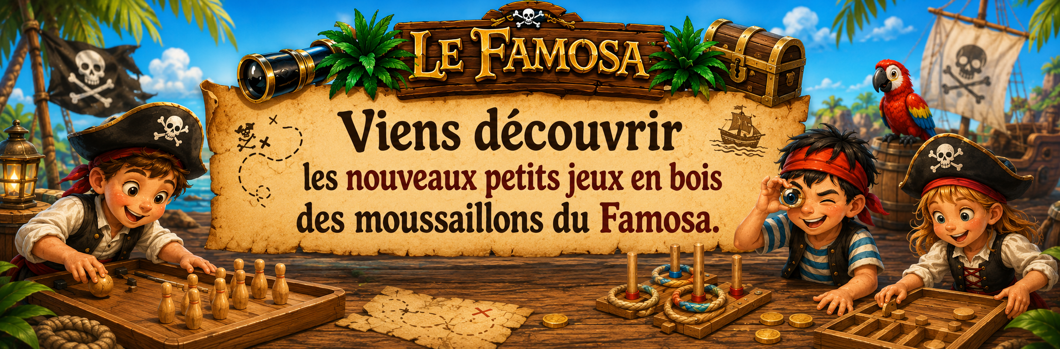 bandeau jeux en bois